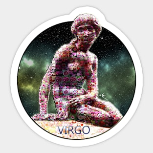 Virgo Zodiac Sign created with beautiful flowers Sticker